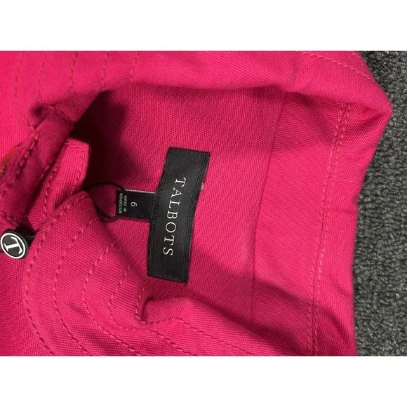 New Talbots Jacket Womens‎ 6 Hot Pink Gold Buttons Barn Chore Safari Military - Picture 3 of 8